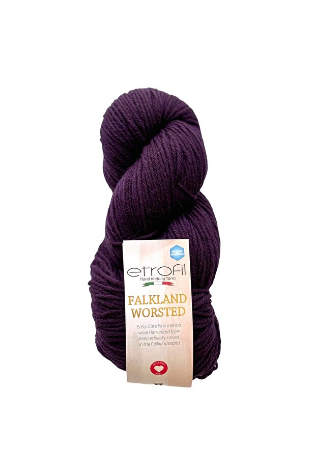 Falkland Worsted Knitting Yarn Plum Purple 100% Wool 100g 200m (76055)