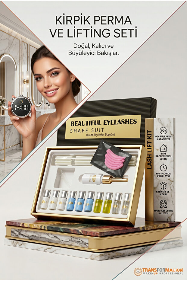 Professional Eyelash Lifting Perm Set Permanent Eyebrow and Eyelash Care at Home Lash Lift Kit (90 Uses) 720364