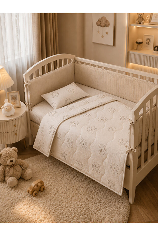 Natural Wool Baby Quilt + Natural Bead Wool Pillow Baby Wool