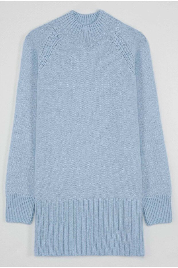 Turtleneck Basic Sweater Ice Blue - 6