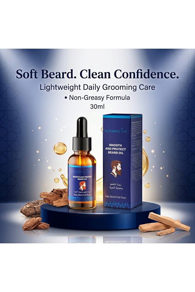 Smooth & Protect Beard Oil – Lightweight Non-Greasy Beard Care Oil for Soft, Smooth & Well-Groomed Beard – 30ml