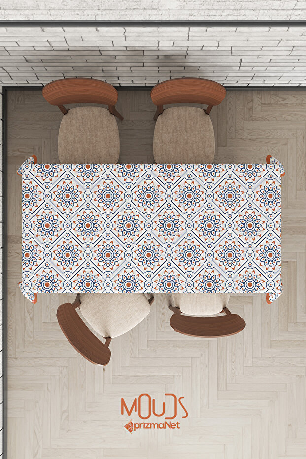مفرش طاولة مربع ومستطيل من قماش سويدي منقوش إسلامي من Complex Circle - 4