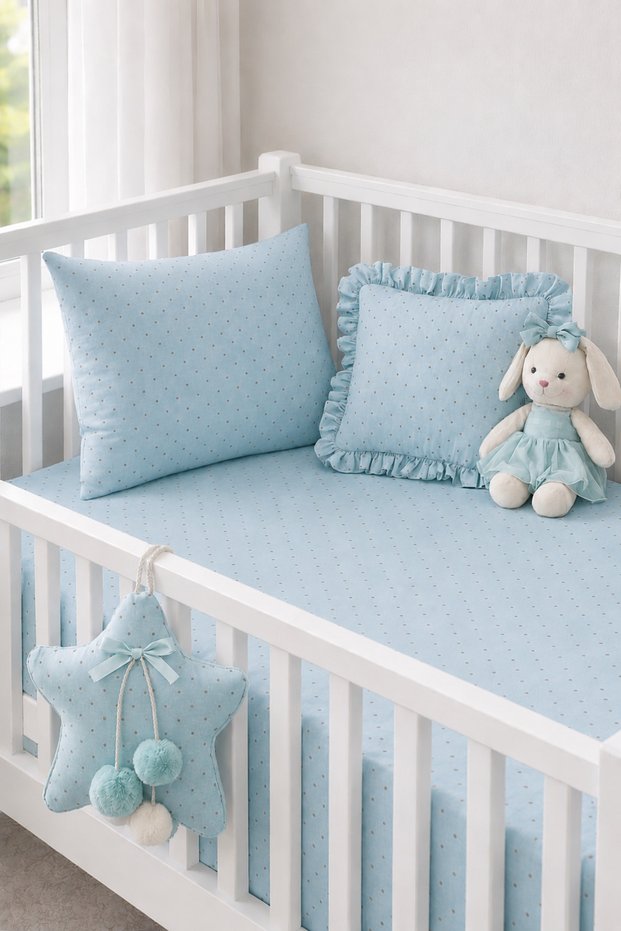 100% Cotton Park Mattress Elastic Baby Sheet Set (70X120X15) Pillowcase (35X45)