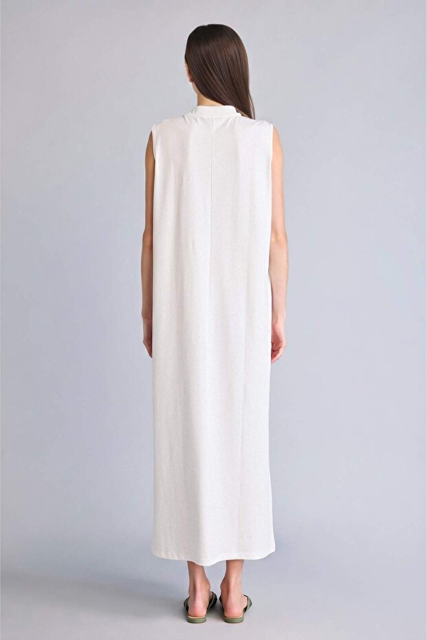 Half Turtleneck Basic Maxi Dress D4898Ax24Wn - 5