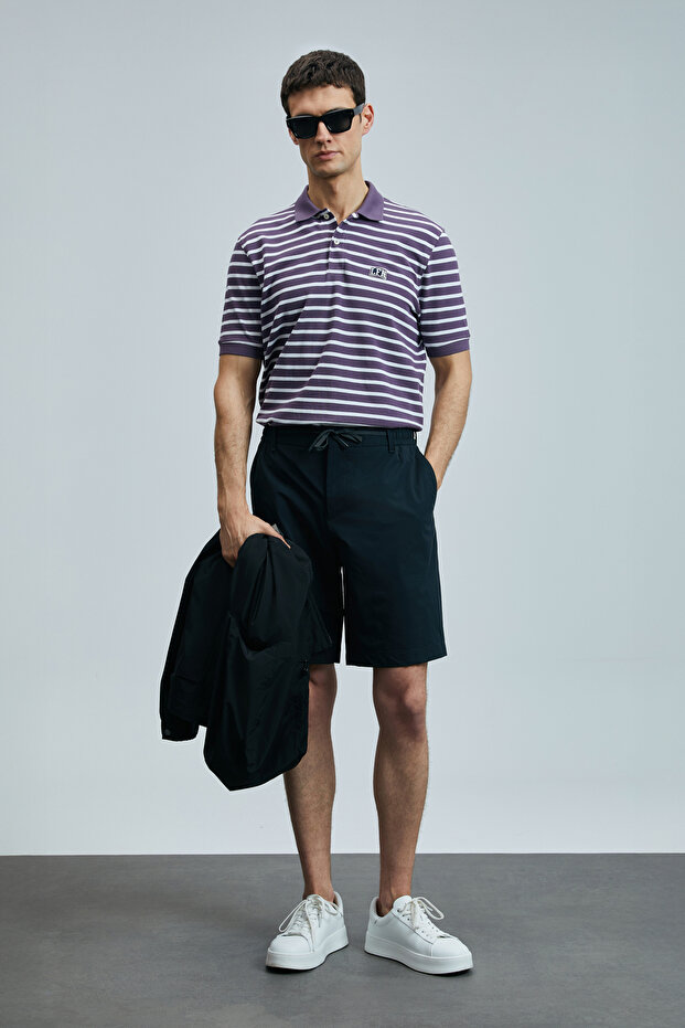 Jon Smart Erkek Polo Tişört Mürdüm - 1