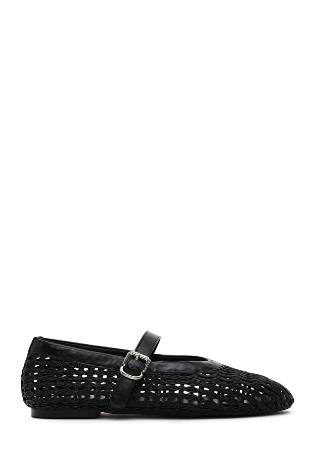 Women's Black Metallic Ballerinas 26Pfe494732