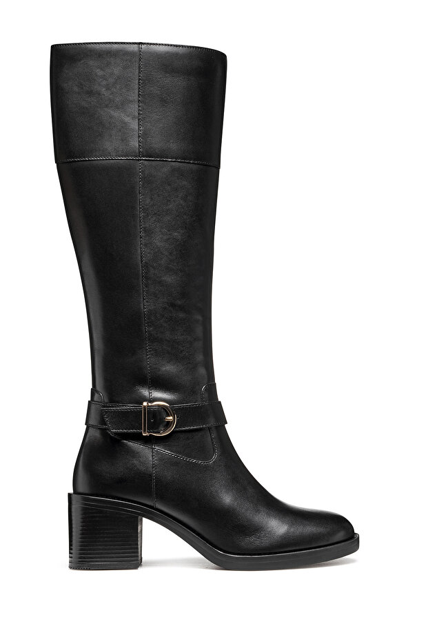 Women's Black D Series 60 B - Smo.Lea Zippered Heeled Leather Boots D56Xxb00043C9999
