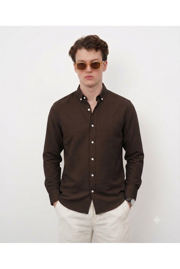 Atk Giyim Special Series 95% Cotton Anti-Sweat Textured Men's Shirt – 6 Color Options