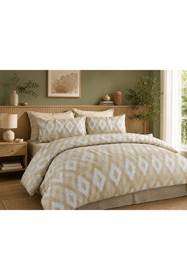 Triangle Line Delux 80% Cotton Double Duvet Cover Set