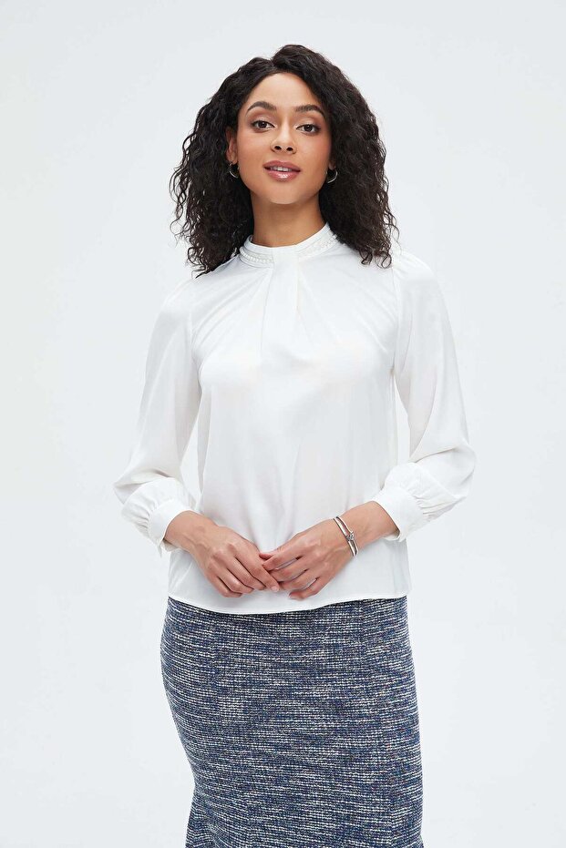 Women's Long Sleeve Solid Blouse