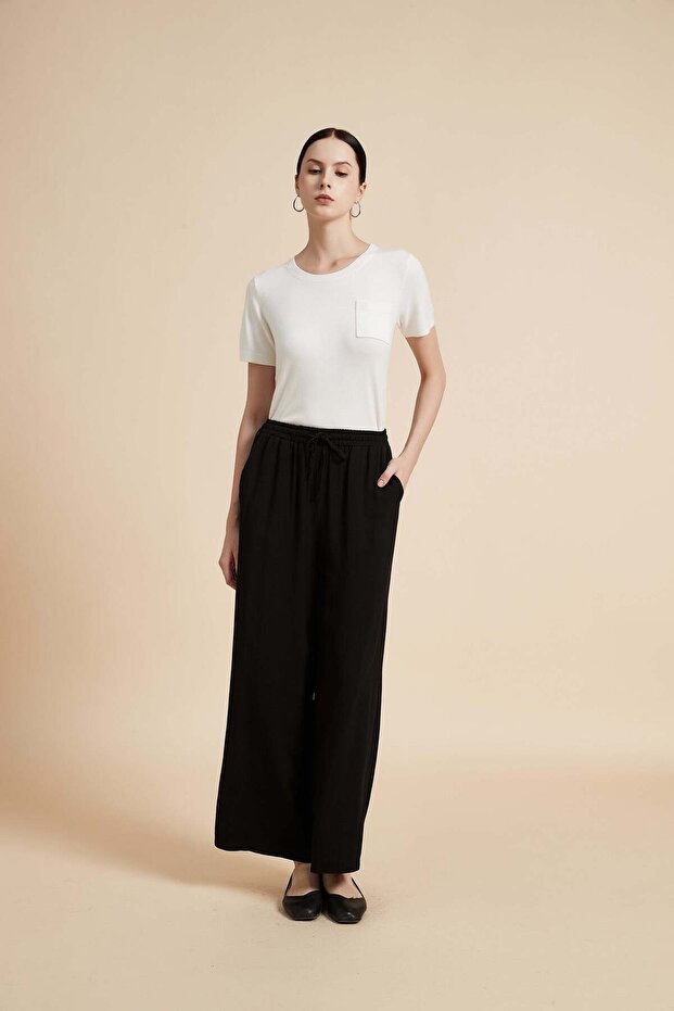 Solid Wide-Leg Pants - 3