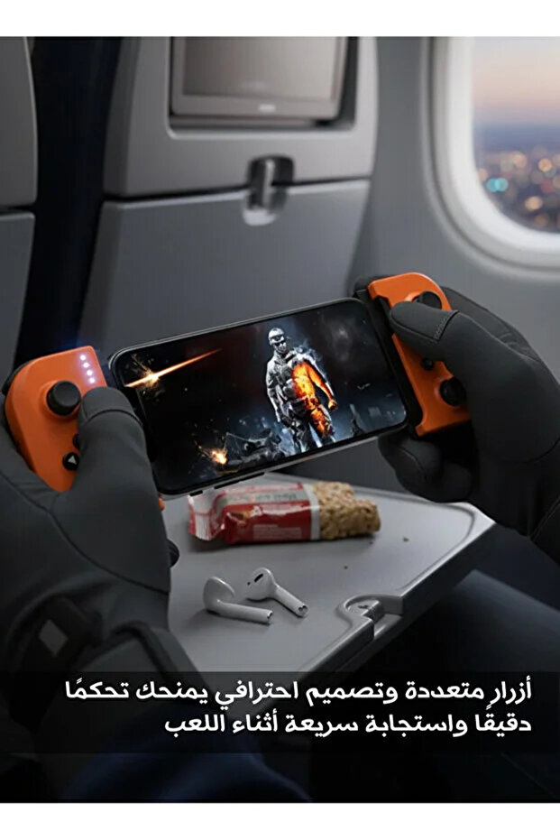 وحدة تحكم ألعاب لاسلكية قابلة للسحب تعمل بتقنية البلوتوث للهواتف الذكية بنظامي أندرويد وآي أو إس مع وظيفة إطلاق النار السريع وعصا تحكم للهاتف المحمول - 7