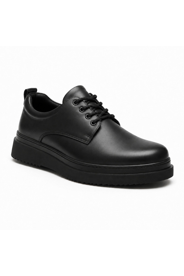 Charcoal Leather Men's Shoes - Easy to Clean Premium Comfortable Smart Casual Daily Sneaker Kb X16