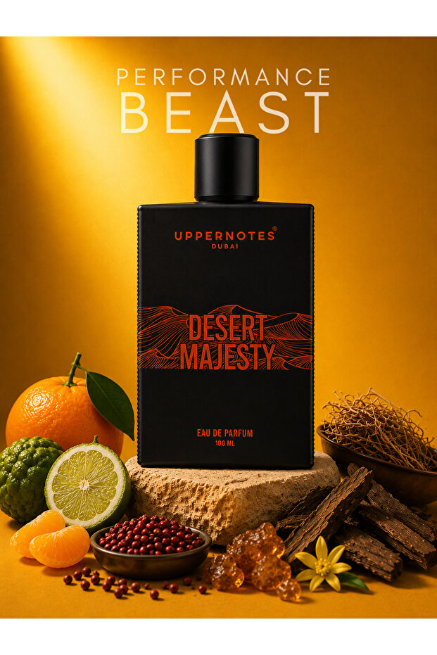 Desert Majesty EDP Unisex Perfume 100ml | Oud Saffron Orange Blossom Leather | Long Lasting Premium Arabic Fragrance UAE