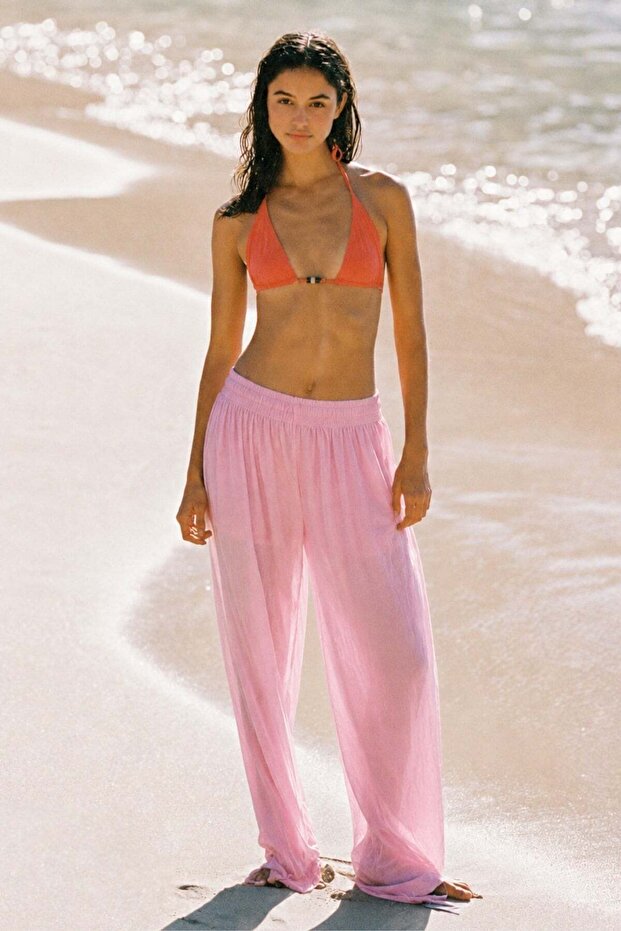 Pink Transparent High Waist Pants Mg2871