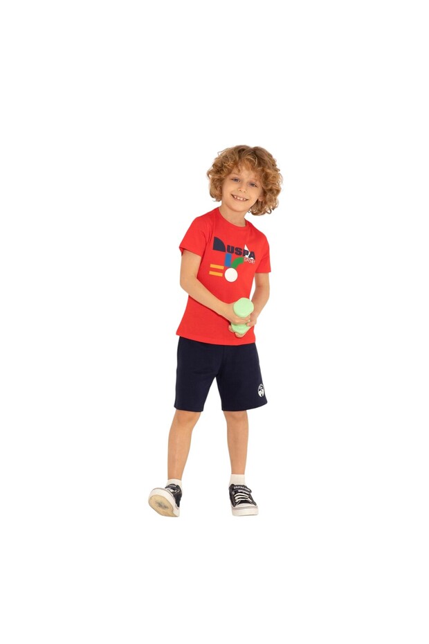 Us Polo Assn. Boy's Bicycle Collar Red T-Shirt