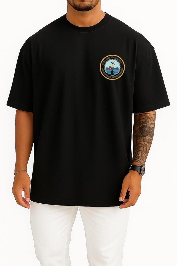 Oversize L 402 Tcg Bayraktar Unisex T-Shirt with Pocket and Back Design