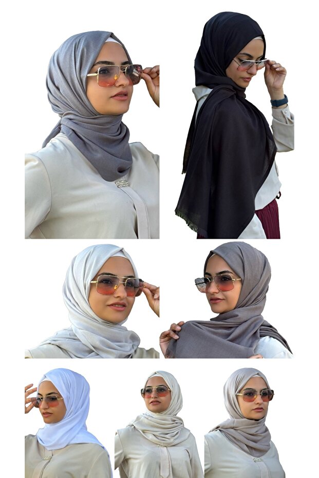 7 Pieces of Pashmina Viscose Fabric, 125 Grams Each