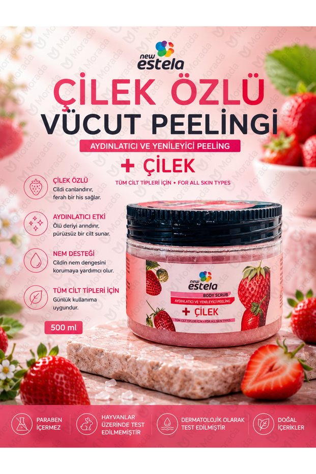 Professional Strawberry Extract Hand & Body Salt Peeling 500Gr