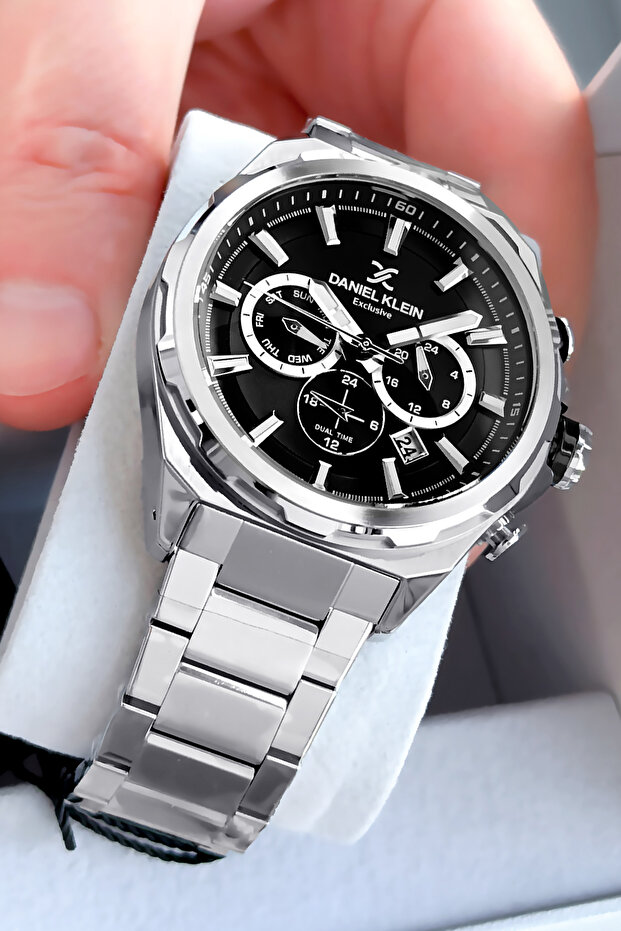 Exclusive Original Men's Wristwatch Waterproof Silver Color Steel Band Dke2006C2