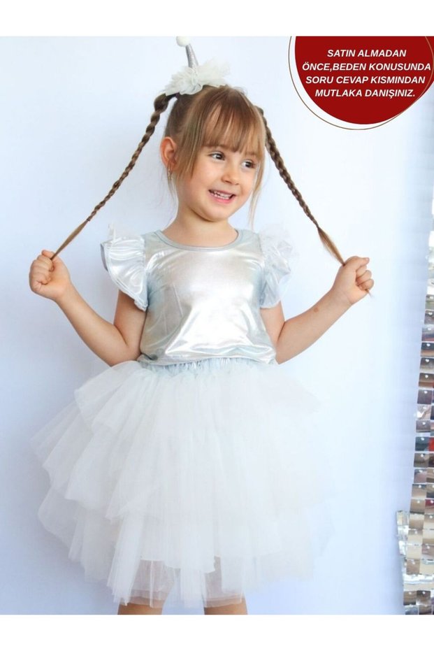 Harper Princess Series Layered Tutu Girls' Suit with Shiny Bustier and Buckle