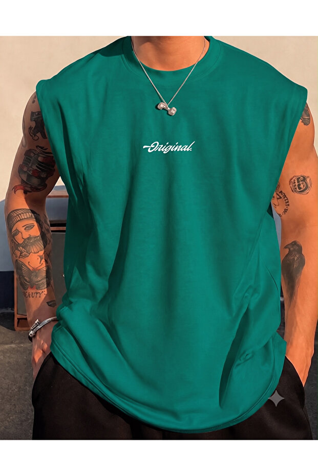 Original Sleeveless Athlete Tshirt Men's Zero Sleeve Unprinted Clothing Sportswear Oversize T-Shirt