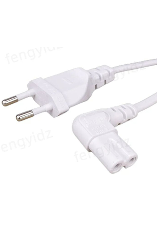 كابل تمديد طاقة 3M White EU Euporean 2 Prong Plug إلى IEC320 C7 Figure 8 Angle Adapter لـ