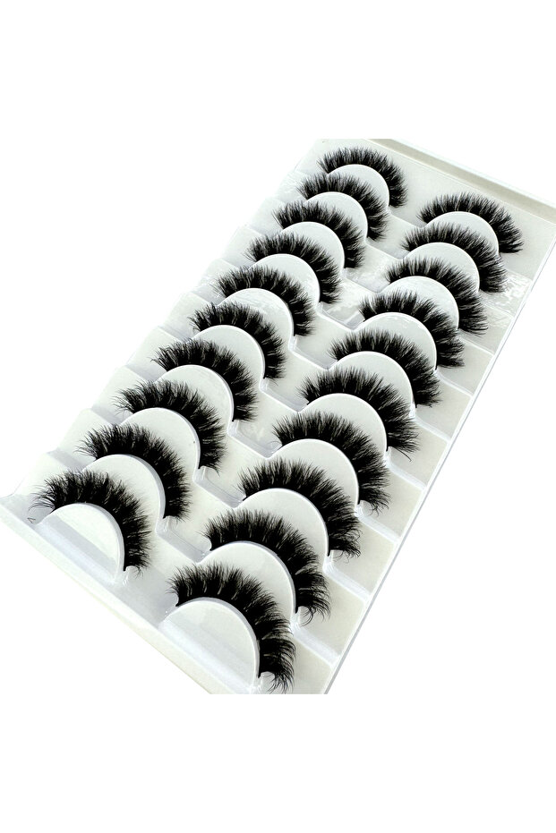 10pairs-S36 MKYDCG New 10 Pairs 3D Mink Lashes Faux Mink Fluffy Lash Soft Full Thick Wispy Eyelash D