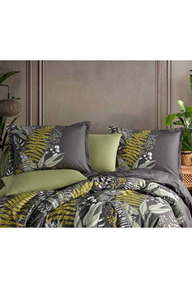 Clasy Ranforce 2 Li Pillowcase with Cover 50X70 +5 cm Flounce Botanica Green