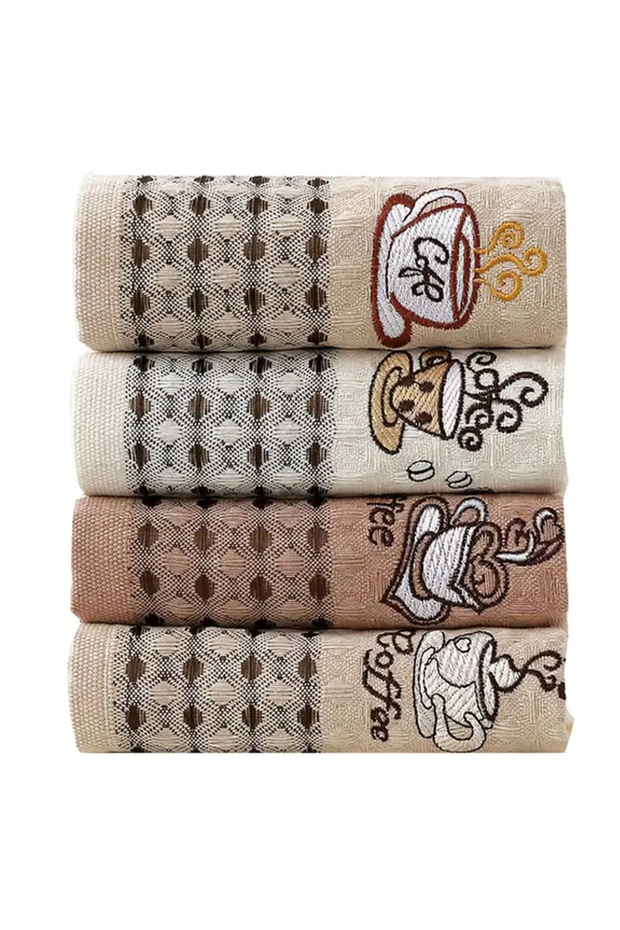 4 PCS Random colors 4Pcs Premium Kitchen Towels Super Absorbent Reusable Cleaning Cloths Set for Hom
