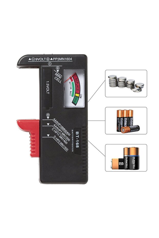 BT-168 AA/AAA/C/D/9V/1.5V batteries Universal Button Cell Battery Colour Coded Meter Indicate Vol...