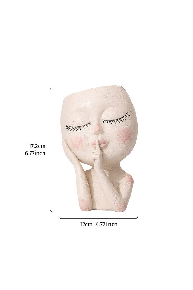 wawahuaping-bai 1PC, Flowerpots Decorated with Closed Eyes Dolls, Garden Doll Flowerpots, and Flower