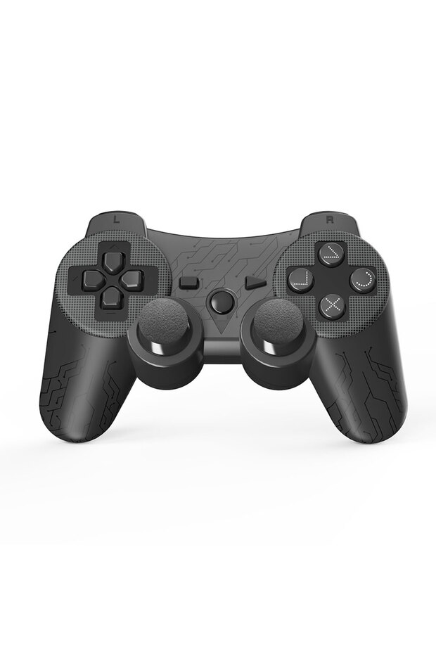 وحدة تحكم لاسلكية سوداء لجهاز PS3، مزودة بخاصية الاهتزاز المزدوج، متوافقة مع جهاز PS3