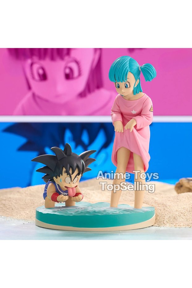 Bandai Goku And Bulma 16cm Anime Dragon Ball Z Figure Goku And Bulma Figure PVC Statue Collectible M