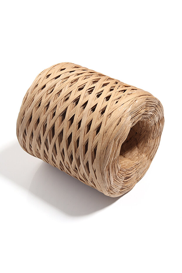 Light brown 200M/Roll Raffia Paper Ribbon Yarn Handmade Craft Color Knitted Rope Fit Party Home Deco