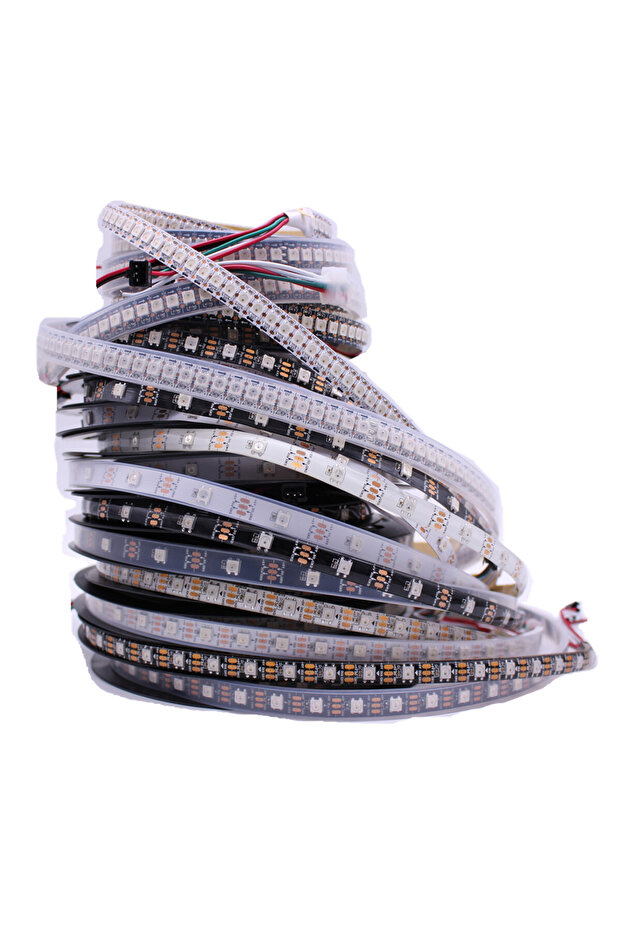 شريط بكسل ذكي LED بطول 5 أمتار و60 بكسل IP30، لوحة دوائر مطبوعة بيضاء، 1 متر/5 أمتار WS2812B، 30/60/144 بكسل/مصابيح LED/متر، لوحة دوائر مطبوعة سوداء/بيضاء، WS