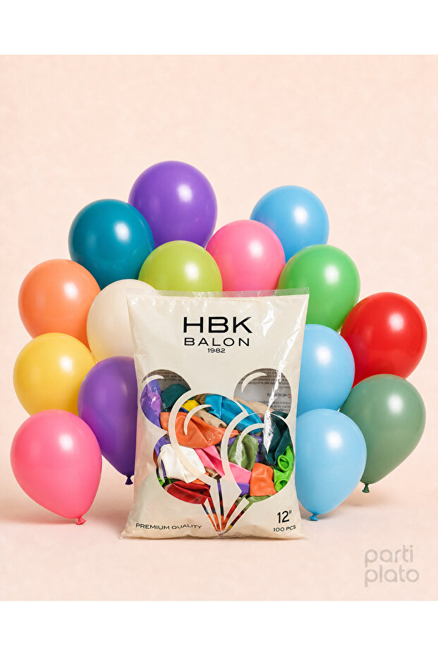 بالونات باستيل 12 بوصة HBK متنوعة 100 قطعة