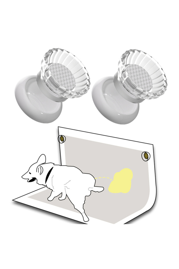 2pcs white 2 Dog Urine Pad Magnetic Fixators, Pet Urine Pad Fixing Buckles, Portable Fixators for Do