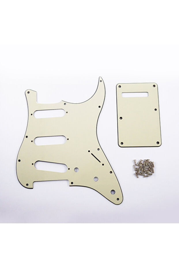 Ivory 3ply PHRILM SSS11 Hole ST Electric Guitar Guard, 3-Layer ST Pickguard with Aluminum Foil Shiel