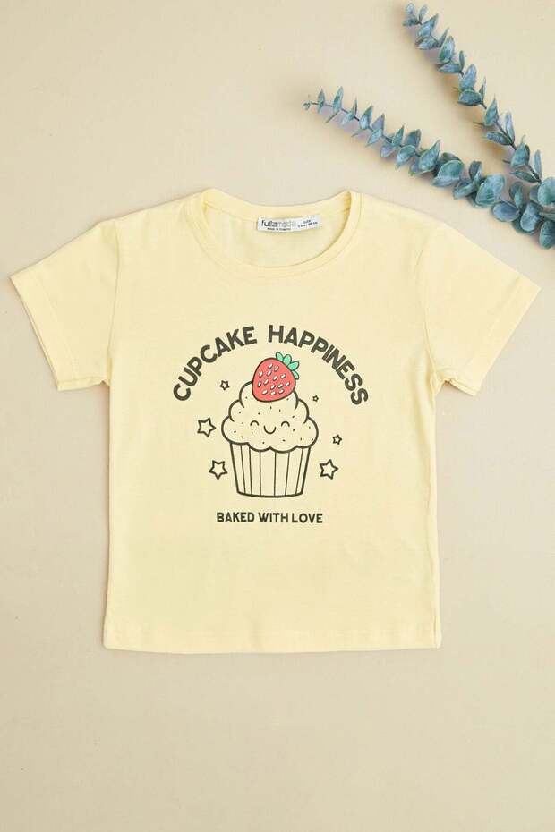 Cupcake Happiness Printed Girls' T-Shirt