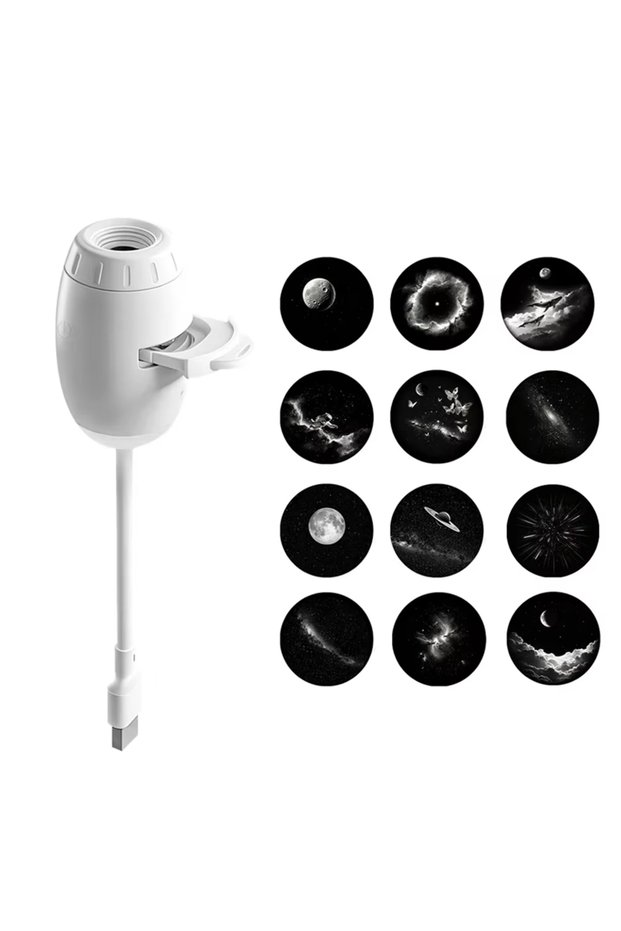 12 Slide-B 2 In 1 Usb Mini Galaxy Star Projector Night Light Optional Films Starry Sky Ambient Light