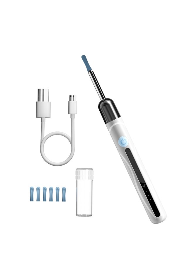 White WiFi Endoscope 4.2mm 1080P Ear Picker Camera with Ear Spoon Base for IOS/Android Ear Cleaning