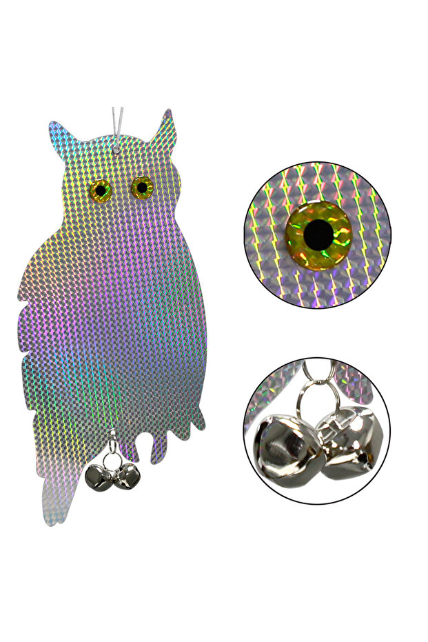 MTY-A1 Owl Bird Repellent Control Scare Device Laser Reflective Fake Owl Scares Bird Pigeons Woodpec