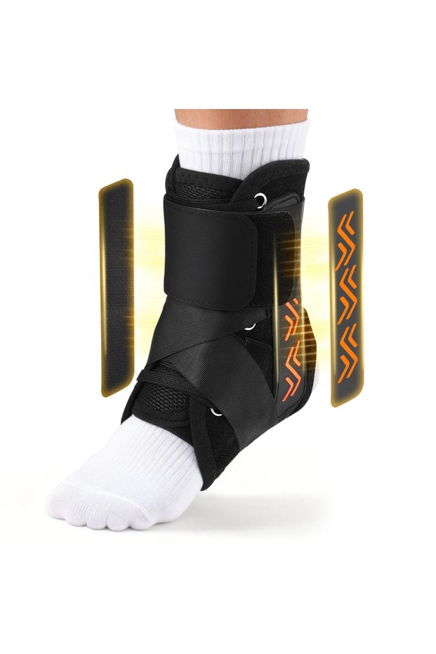 black 360° Protect Foot Brace Foot Ankle Support Brace for Arthritis Tendonitis Sprain Injuries with