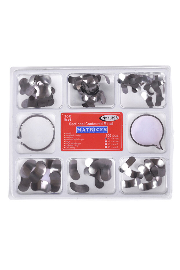 1.398 100pcs Dental Sectional Matrix Band Clamps Brackets Clamping/Seperating Ring Dental Sectional