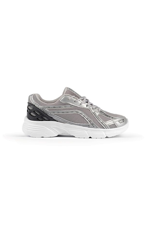 Women's Ice Black Gray Thermo Sole Comfortable Lace-Up Sneaker