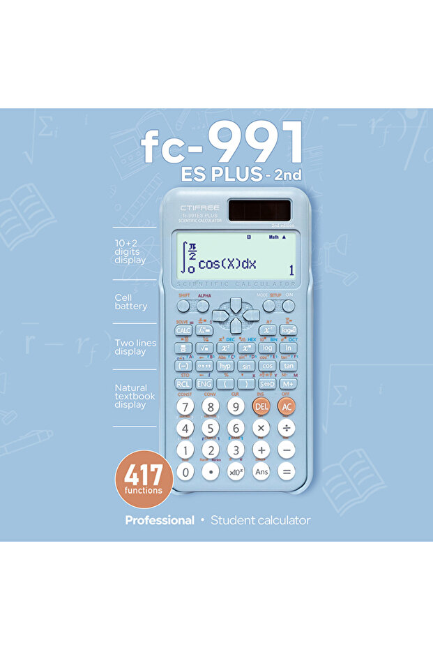 آلة حاسبة علمية متعددة الوظائف FC-991ES PLUS - 417 وظيفة مصممة خصيصًا