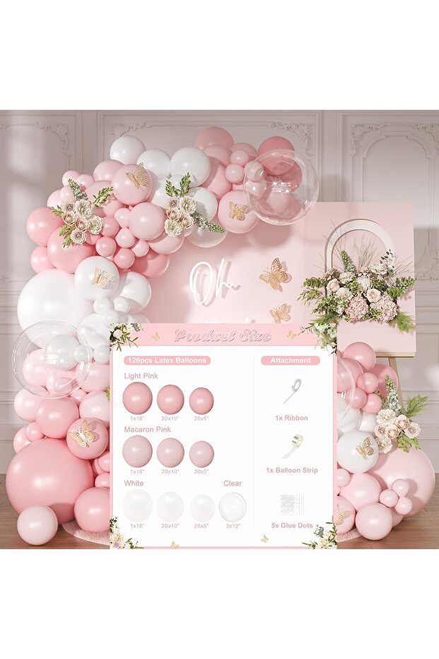 Other style 4 126 Pcs Dusty Blue and White Arch Kit Include Macaron Balloons for Valentine's Day Wed
