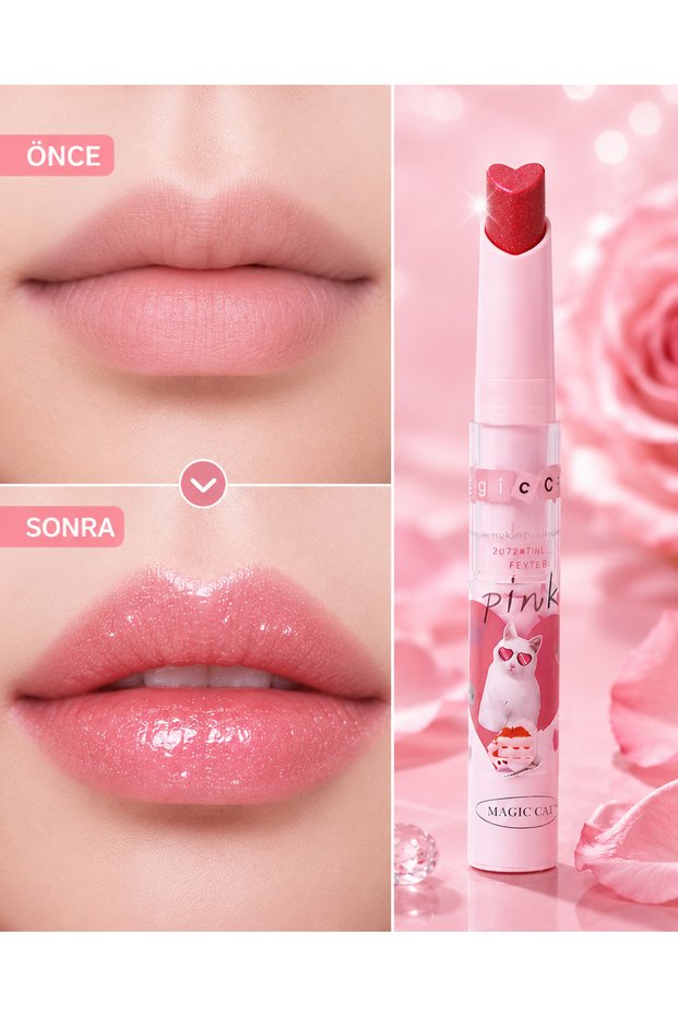 Korean Glitter Heart Gel Lipstick - Magic Casa
