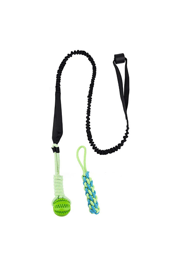 1 Set Interactive Dog Toy Tug of War Spring Rope Dogs Outdoor and Indoor Hanging Pull Rope Ball Pupp